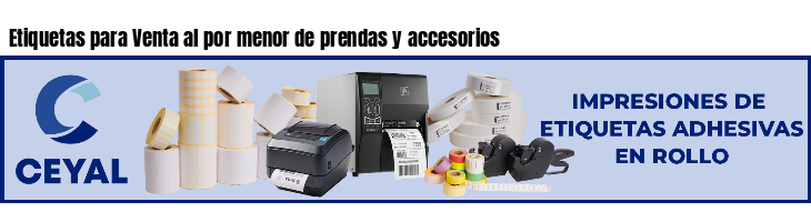 Etiquetas para Venta al por menor de prendas y accesorios
