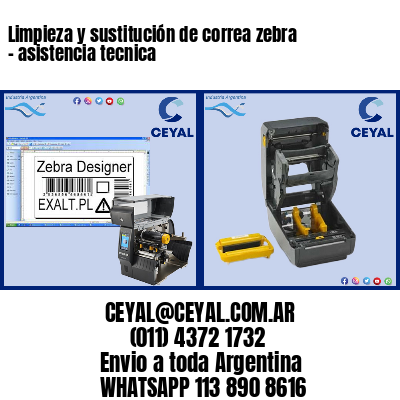 Limpieza y sustitución de correa zebra – asistencia tecnica