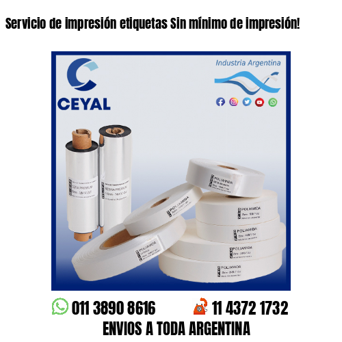Servicio de impresión etiquetas Sin mínimo de impresión!
