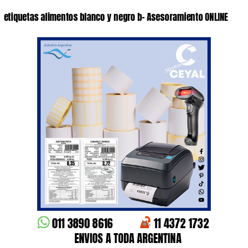 etiquetas alimentos blanco y negro b- Asesoramiento ONLINE