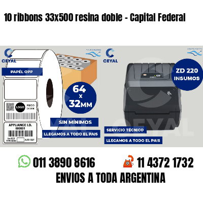 10 ribbons 33x500 resina doble - Capital Federal
