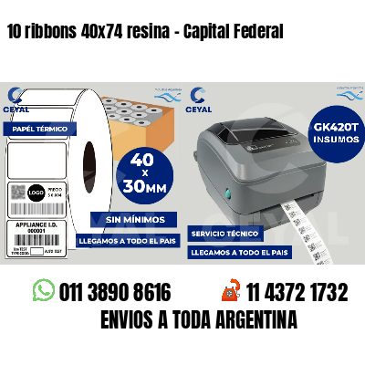 10 ribbons 40x74 resina - Capital Federal