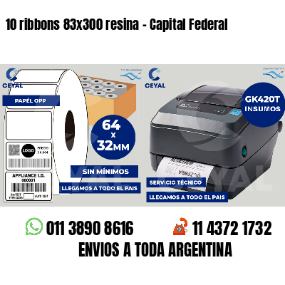 10 ribbons 83x300 resina - Capital Federal