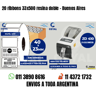 20 ribbons 33x500 resina doble - Buenos Aires