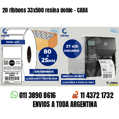 20 ribbons 33x500 resina doble - CABA