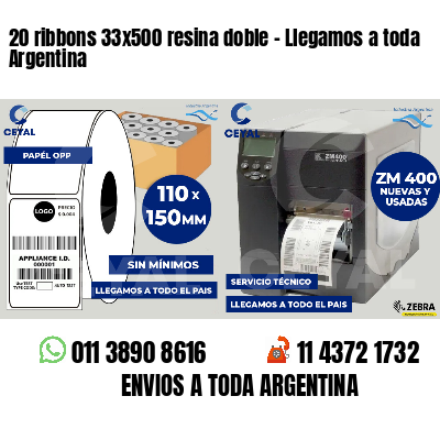 20 ribbons 33x500 resina doble - Llegamos a toda Argentina