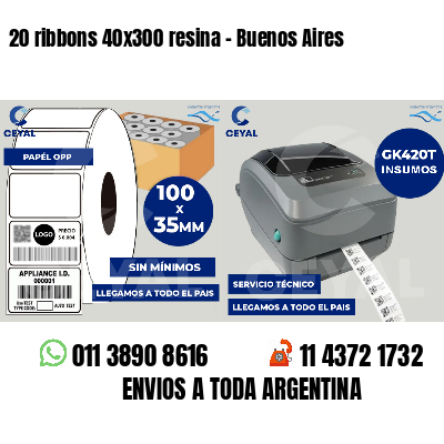 20 ribbons 40x300 resina - Buenos Aires