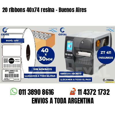 20 ribbons 40x74 resina - Buenos Aires