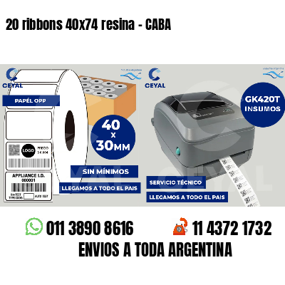 20 ribbons 40x74 resina - CABA