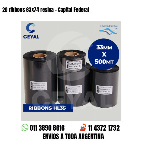20 ribbons 83×74 resina – Capital Federal