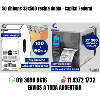 50 ribbons 33x500 resina doble - Capital Federal