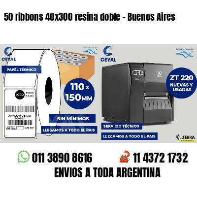 50 ribbons 40x300 resina doble - Buenos Aires