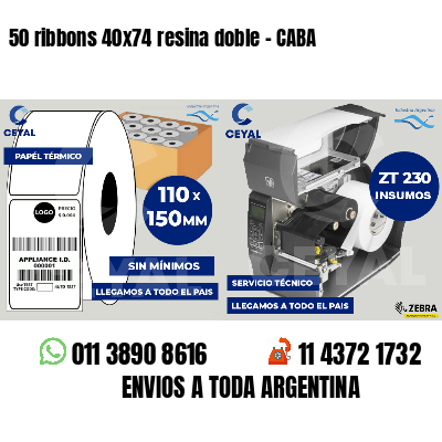 50 ribbons 40x74 resina doble - CABA