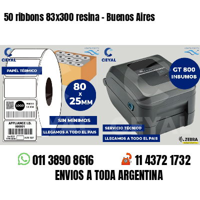 50 ribbons 83x300 resina - Buenos Aires