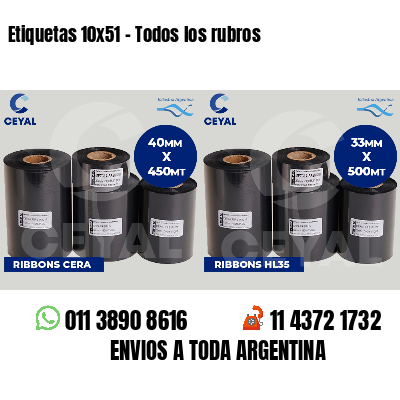 Etiquetas 10x51 - Todos los rubros