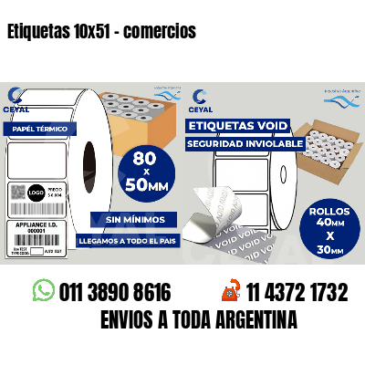 Etiquetas 10x51 - comercios