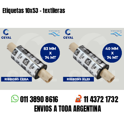 Etiquetas 10x53 - textileras