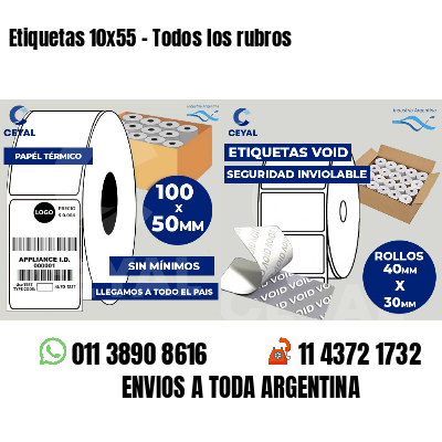 Etiquetas 10x55 - Todos los rubros