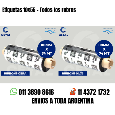 Etiquetas 10x55 - Todos los rubros