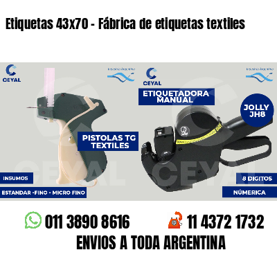 Etiquetas 43x70 - Fábrica de etiquetas textiles