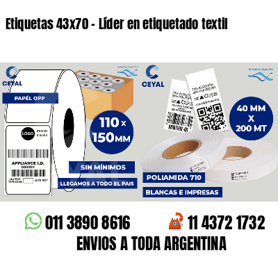Etiquetas 43x70 - Líder en etiquetado textil