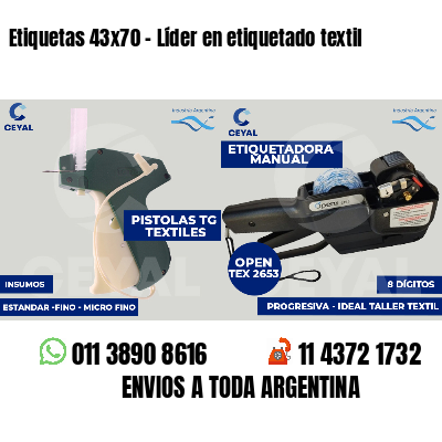 Etiquetas 43x70 - Líder en etiquetado textil