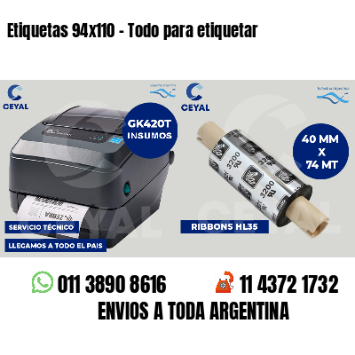 Etiquetas 94x110 - Todo para etiquetar