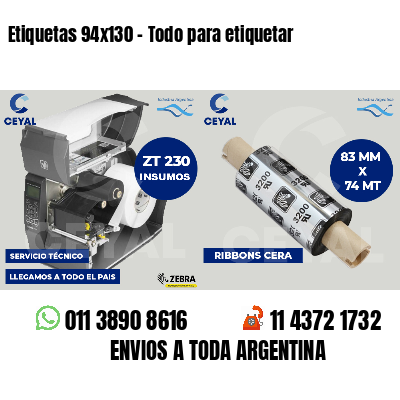 Etiquetas 94x130 - Todo para etiquetar