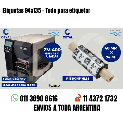 Etiquetas 94x135 - Todo para etiquetar