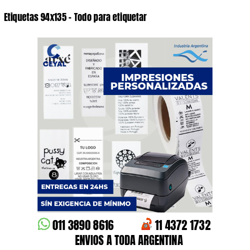 Etiquetas 94x135 - Todo para etiquetar