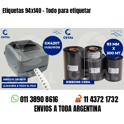 Etiquetas 94x140 - Todo para etiquetar