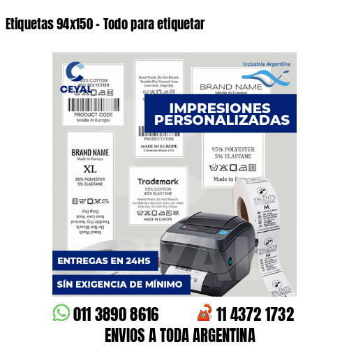 Etiquetas 94x150 - Todo para etiquetar