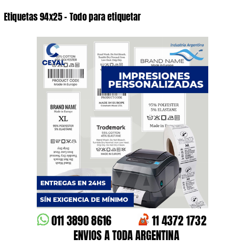 Etiquetas 94x25 - Todo para etiquetar
