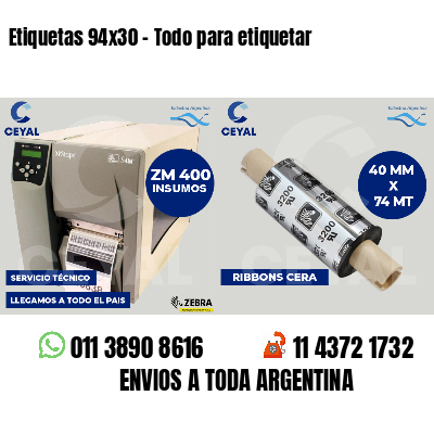 Etiquetas 94x30 - Todo para etiquetar