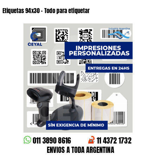 Etiquetas 94x30 - Todo para etiquetar