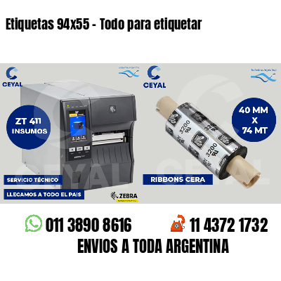 Etiquetas 94x55 - Todo para etiquetar