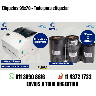 Etiquetas 94x70 - Todo para etiquetar