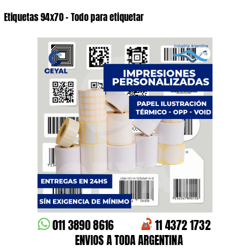Etiquetas 94x70 - Todo para etiquetar