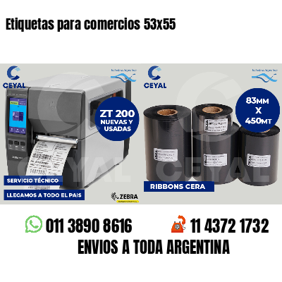 Etiquetas para comercios 53x55