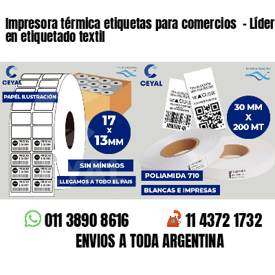 Impresora térmica etiquetas para comercios  - Líder en etiquetado textil