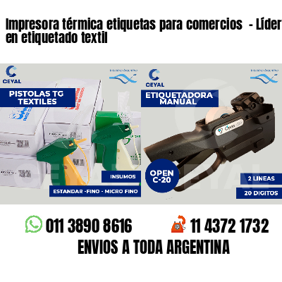 Impresora térmica etiquetas para comercios  - Líder en etiquetado textil