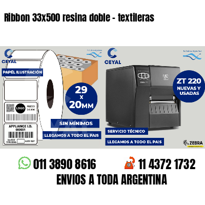 Ribbon 33x500 resina doble - textileras