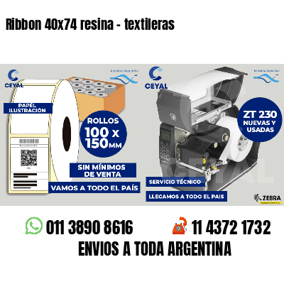 Ribbon 40x74 resina - textileras