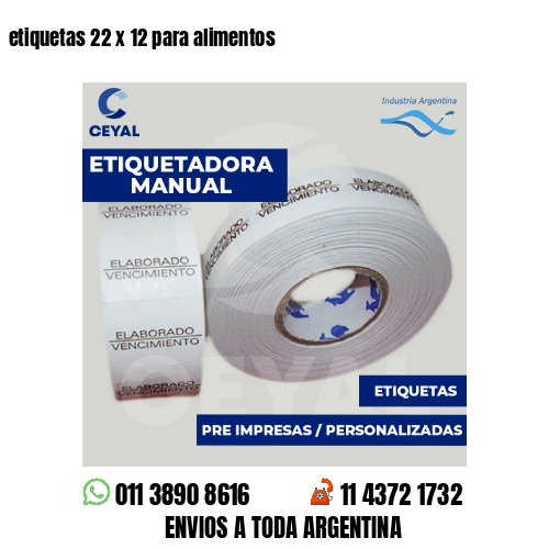 etiquetas 22 x 12 para alimentos