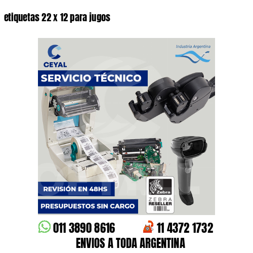 etiquetas 22 x 12 para jugos