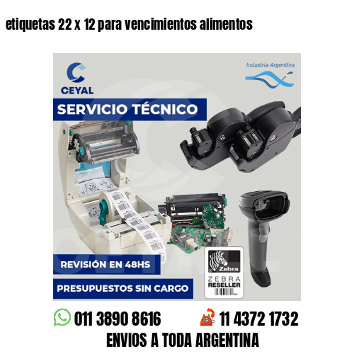 etiquetas 22 x 12 para vencimientos alimentos