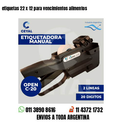 etiquetas 22 x 12 para vencimientos alimentos