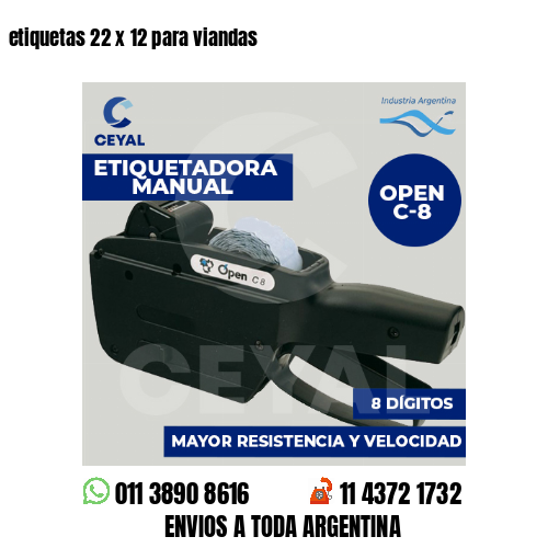 etiquetas 22 x 12 para viandas 