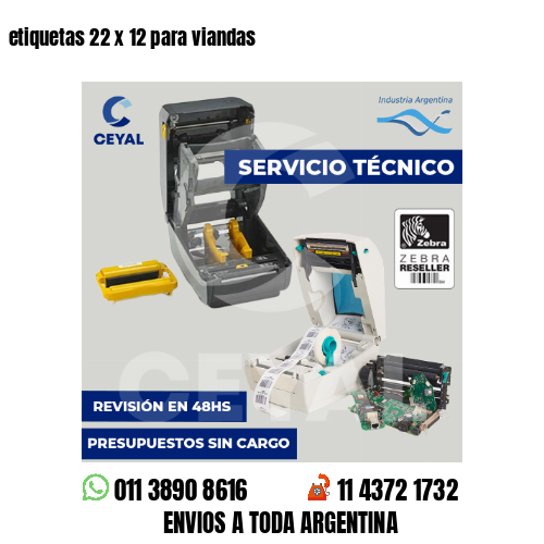 etiquetas 22 x 12 para viandas