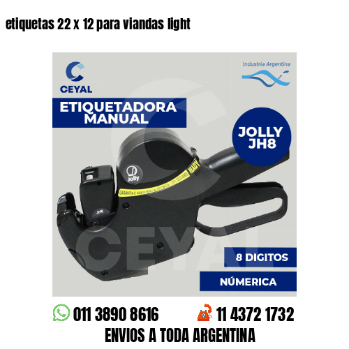 etiquetas 22 x 12 para viandas light 